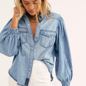 We the Free denim button down